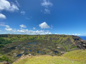 mooi uitzicht over de krater van de Rano Kau