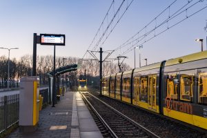 7:18 uur - met de tram naar het centrum