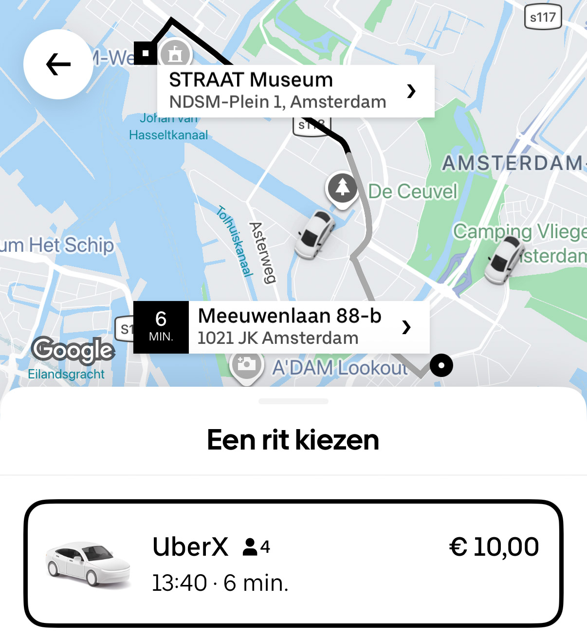 13:30 uur - Uber besteld