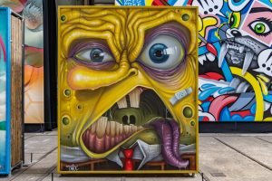 Grappig genoeg komen we ook in het STRAAT Museum SpongeBob SquarePants tegen
